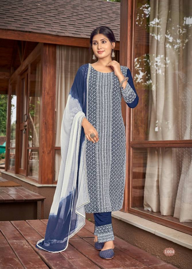Schiffli 2 Fancy Designer New Exclusive Wear Heavy Rayon Readymade Suit Collection